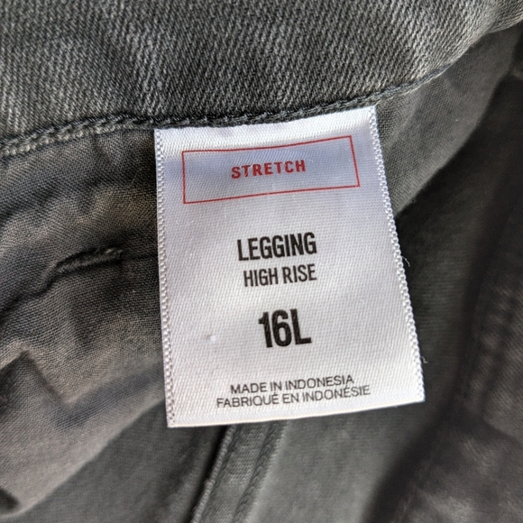 Express Women's Black Denim Jeans Sz 16L Stretch High Rise Leggings Embellished - Picture 9 of 10